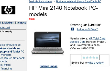 hp mini notebook. HP Mini 2140 Notebook