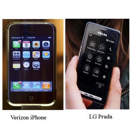 Verizon iPhone and LG Prada KE850 