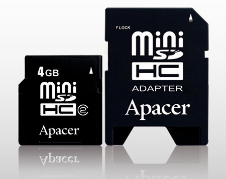 Apacer miniSDHC 4GB Memory Card