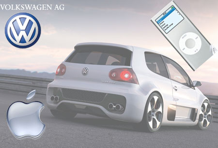 Apple and Volkswagen AG logo and iPod