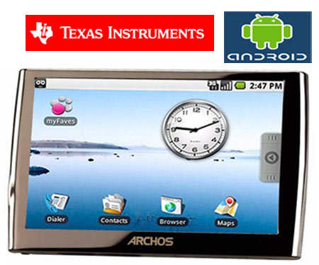 Archos IMT with TI and Android Logos