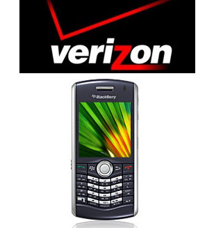 BlackBerry Pearl 8130 and Verizon logo