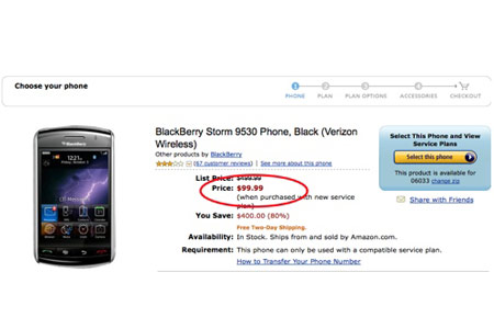 BlackBerry Storm 9530 phone 