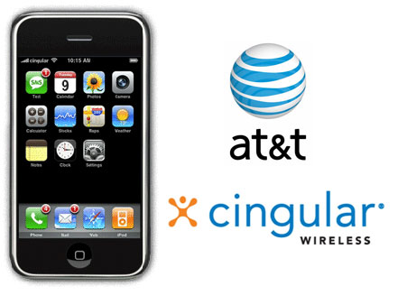 Apple iPhone and At&T and Cingular logos