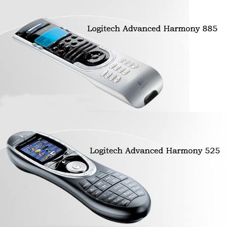 Logitech Advanced Universal Harmony 885 and Advanced Universal Harmony 525 Remotes