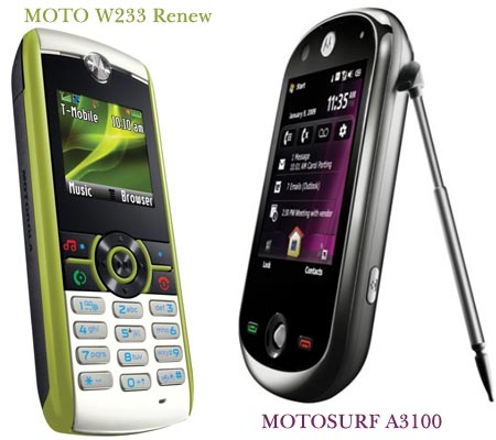 Motorola MOTO W233 Renew and MOTOSURF A3100