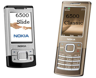 Nokia 6500 Slide and 6500 Claasic
