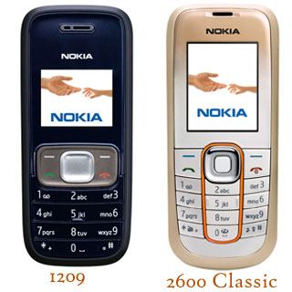 Nokia 2600 classic and Nokia 1209 Mobile Phones