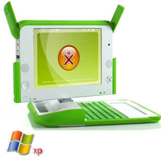OLPC laptop, XP logo