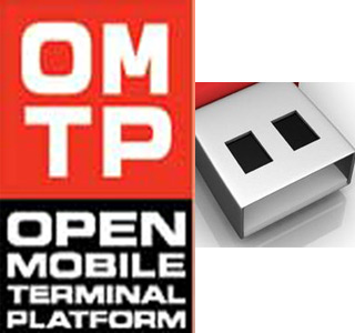 OMTP logo and USB
