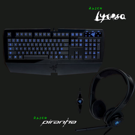Razer Lycosa Keyboard and Piranha Headset