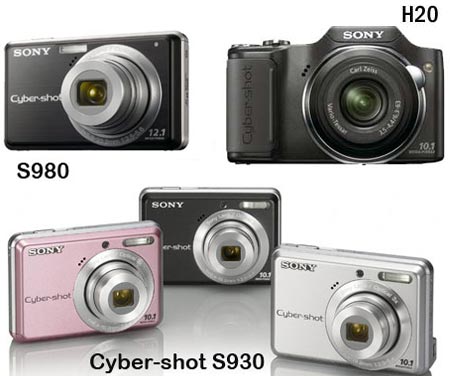 Sony Cyber-Shot H20 S980 S930 Cameras