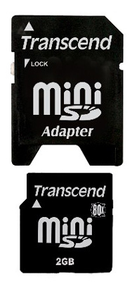 Transcend 2GB microSD memory card with dual adapter
