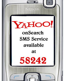 onSearch SMS Service from Yahoo