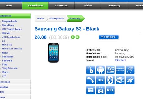 Black Samsung Galaxy S3 64GB