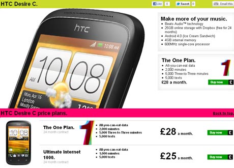 HTC Desire C Three UK