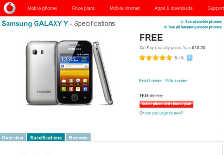 Samsung Galaxy Y Vodafone UK
