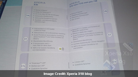 Xperia X10 Roadmap